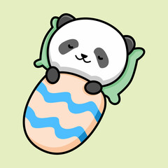 Obraz premium Cute sleeping panda cartoon design