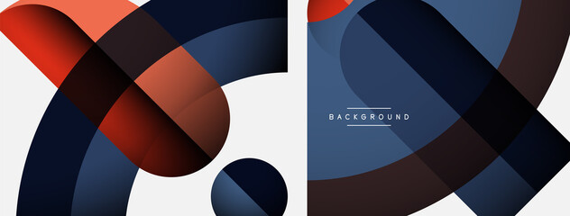 Fototapeta premium Trendy shapes, color minimal design composition, lines and shadows for wallpaper banner background or landing page