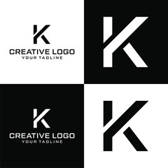  Creative letter K logo design vektor