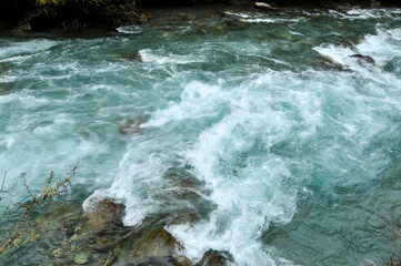 water flowing over rocks