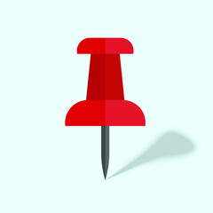 Push Pin Illustration Red Color Design, With Premium Vector, Unique Concept Hi-Quality Premium File.