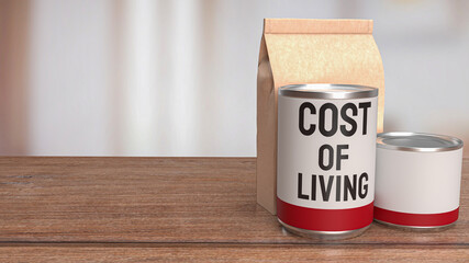 food product for cost of living concept 3d rendering - obrazy, fototapety, plakaty