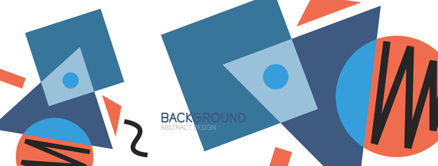 Obraz premium Abstract background. Blocks, lines, triangles, circles composition. Techno or business concept for wallpaper, banner, background, landing page