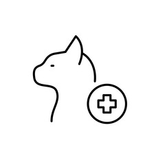 Cat veterinarian clinic line icon. Pixel perfect, editable stroke