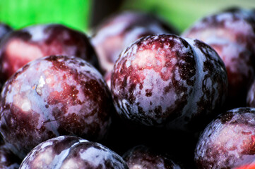 plums on a table