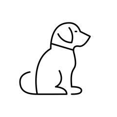 Dog silhouette. Puppy label. Pixel perfect, editable stroke line icon
