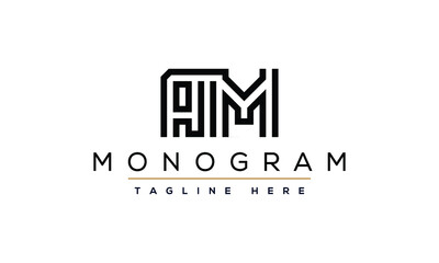 Fototapeta Alphabet letters Initials Monogram logo MA, AM, A and M obraz