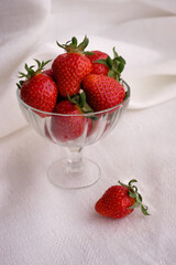strawberries in a glass bowl