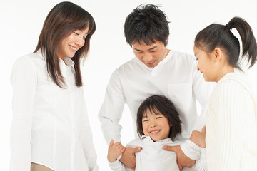 笑顔の家族のポートレート