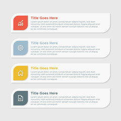 Simple and Clean Presentation Horizontal Lines Business Infographic Design Template with 4 Bar of Options