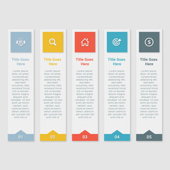Five Columns Bar Chart Slide Business Data Percentage Creative Infographic