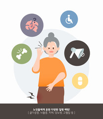 Illustration of people with heat-related illnesses in summer 
