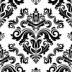 Orient classic pattern. Seamless abstract background with vintage elements. Orient black and white background. Ornament for wallpaper and packaging