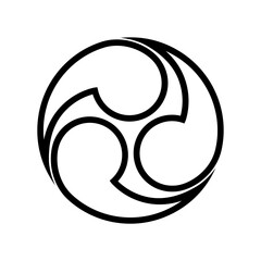 Obraz premium 巴紋・陰の左三つ巴（かげのひだりみつどもえ）