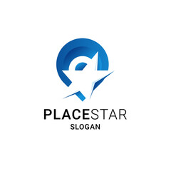 Gradient Logo, Place Sign and Star