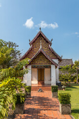 Nan Province,Northern Thailand on December20,2019:Thai Lue style Ubosot(Ordination hall) of Wat Nong Bua,Tha Wang Pha District