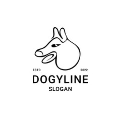 Dog Logo with Line Art Style