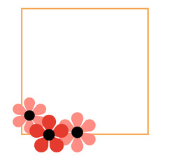 Gold Frame with Pink Flowers