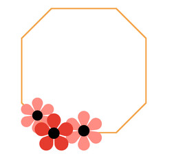 Gold Frame with Pink Flowers