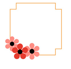 Gold Frame with Pink Flowers