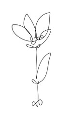Flower One Continuous Line