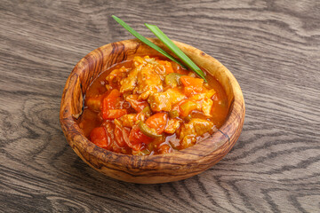 Meat goulash with vegetables