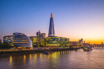 night view of london by the thames river