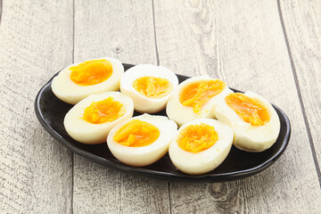 Boiled chicken egg for breakfast