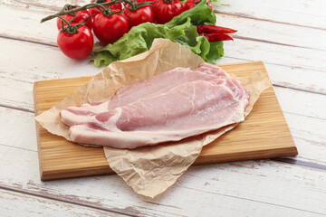 Raw pork steak for grill