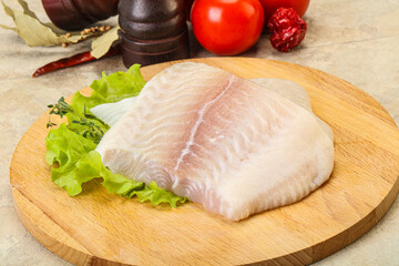 Raw pangasius fillet for cooking