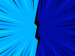 Abstract Blue Rays Dotted Pattern Background.