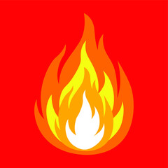fire icon flames vector sign illustration isolated