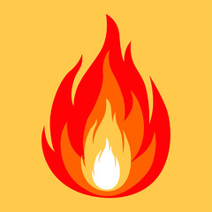 fire icon flames vector sign illustration isolated