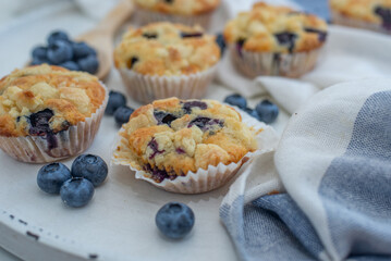 Lemon muffins with blueberries 