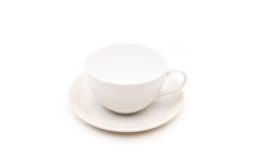 White ceramic cup for coffee or tea isolated on white
