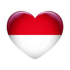 Indonesia flag icon isolated on white background. Indonesia flag. Flag icon glossy.