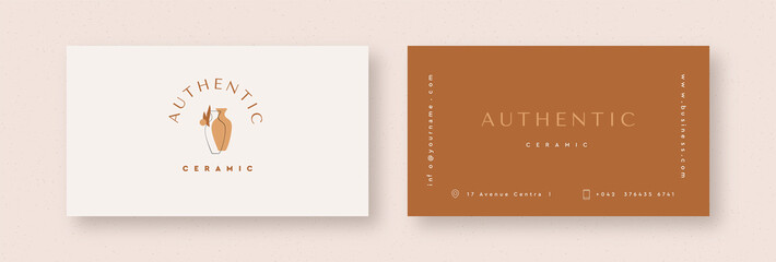 Abstract business card for handicrafts and craft boutiques. Vector business card template - mysterious boho style. © Iren Art