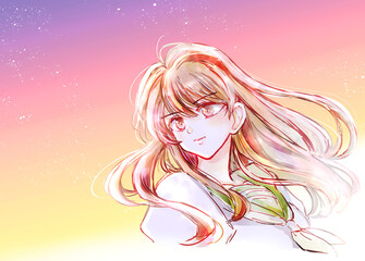 前を向く女子学生