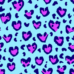 Background Seamless Pattern Wallpaper Leopard Print Blue Pink