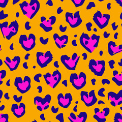 Background Seamless Pattern Wallpaper Leopard Print Deep Yellow Pink Neon