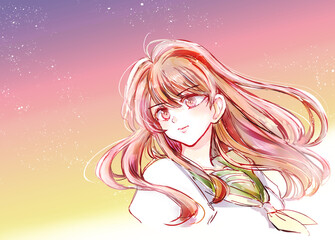 前を向く女子学生