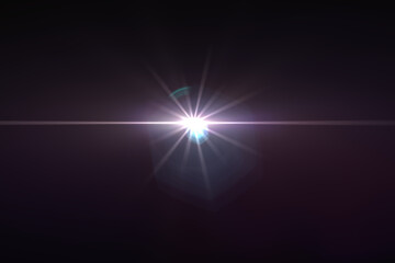 lens flare effect on black background