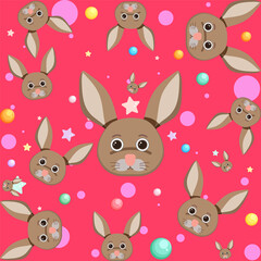Cute rabbit seamless pattern