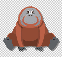 Cute orangutan in flat cartoon style © blueringmedia