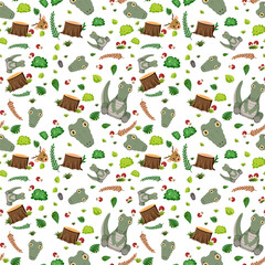 Cute crocodile seamless pattern