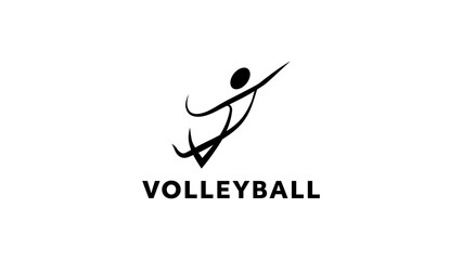 Volleyball logo vector isolated on white background, illustration Vector EPS 10, can use for  Volleyball Championship Logo