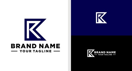 KR LOGO MONOGRAM NEGATIVE SPAVE GEOMETRIC EDITABLE