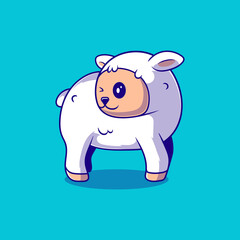 cute Lamb illustration suitable for mascot sticker and t-shirt design