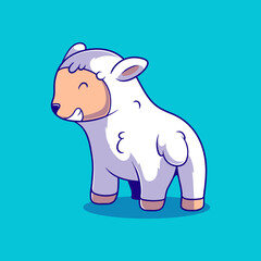 cute Lamb illustration suitable for mascot sticker and t-shirt design
