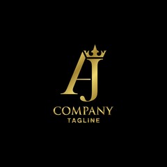 Luxury letter AJ logo design